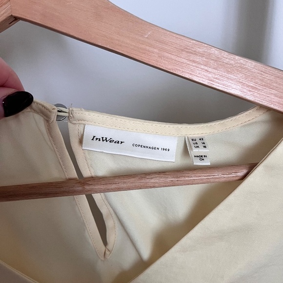 Yellow Inwear Blouse - Short Sleeves V-Neck - Picture 4 of 15